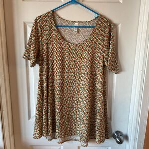 Lularoe Dress Women’s Size Small Short Sleeve Scoop Neck Mini Geometric Colorful